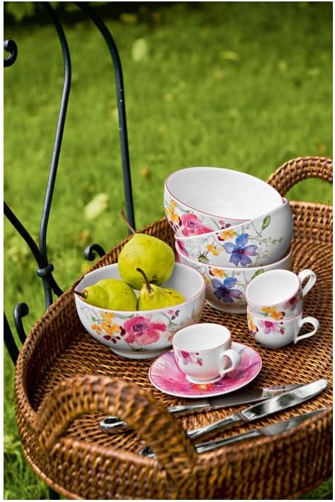 Villeroy & Boch Mariefleur Gris Basic Schale, Premium Porzellan, weiss/bunt Weiss/Mehrfarbig 15X13X8