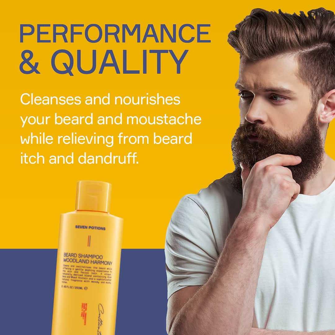 Seven Potions Bart-Shampoo für Männer - Sanfte, reinigende Bartreinigung für einen sauberen Bart ohn