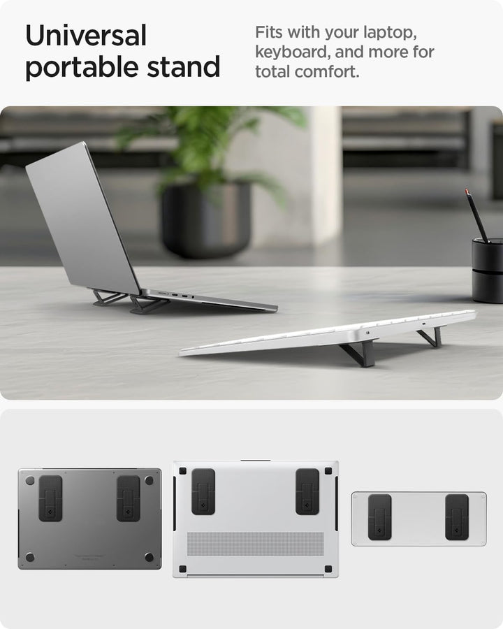 Spigen Slim Fold Laptop Ständer Höhenverstellbar [2 Stück] Selbstklebender Laptopständer, Doppelt Ve