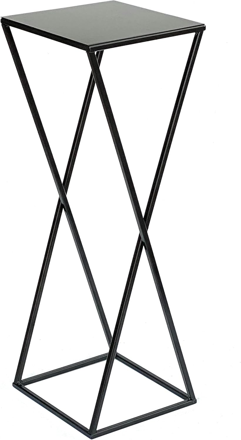 DanDiBo Blumenhocker Metall Schwarz Eckig 68 cm Blumenständer Beistelltisch 437 Blumensäule Modern P
