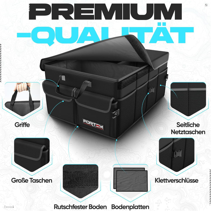 FORTEM Kofferraum Organizer, Kofferraumtasche, Zusammenklappbarer Auto Organizer Kofferraum mit Fäch