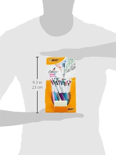 BIC 4 Farben Kugelschreiber Set 4 Colours Shine, 20er Pack in Thekendisplay, 4 Schaft Farben, Ideal