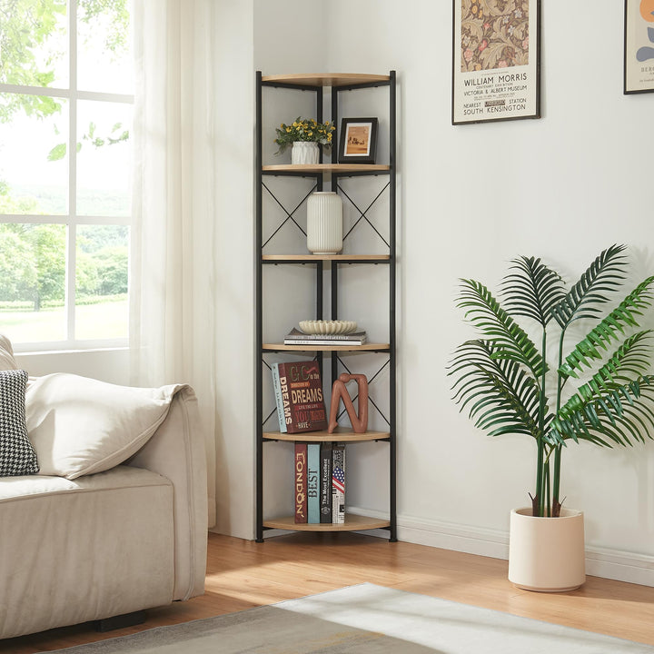[en.casa] Pflanzregal Ulfborg Eckregal Blumenständer Winkelregal Pflanzentreppe mit 6 Ablagen 160x30