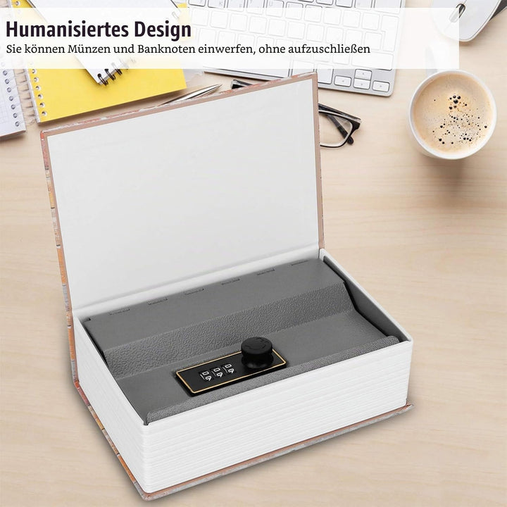 Buchsafe mit Zahlenschloss, Buchtresor Kreatives Simulationsbuch Safe Box Wörterbuch für Geld Schmuc