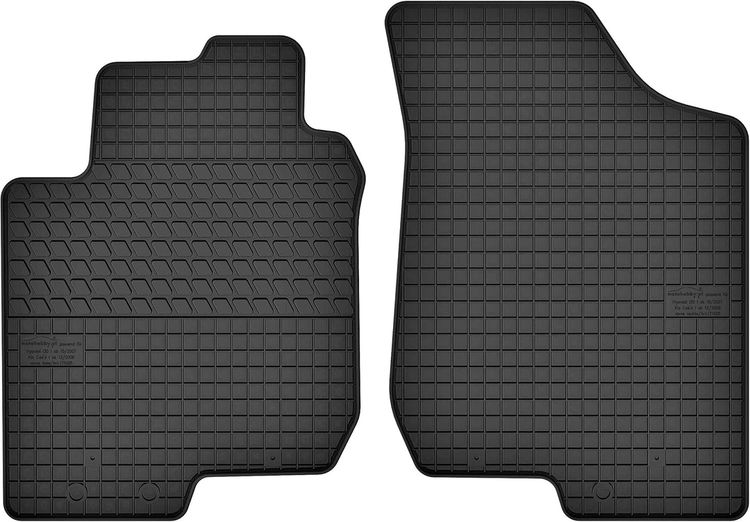 Motohobby Vorne Gummi Fussmatten Gummimatten Satz für Hyundai i30 I (2007-2012)