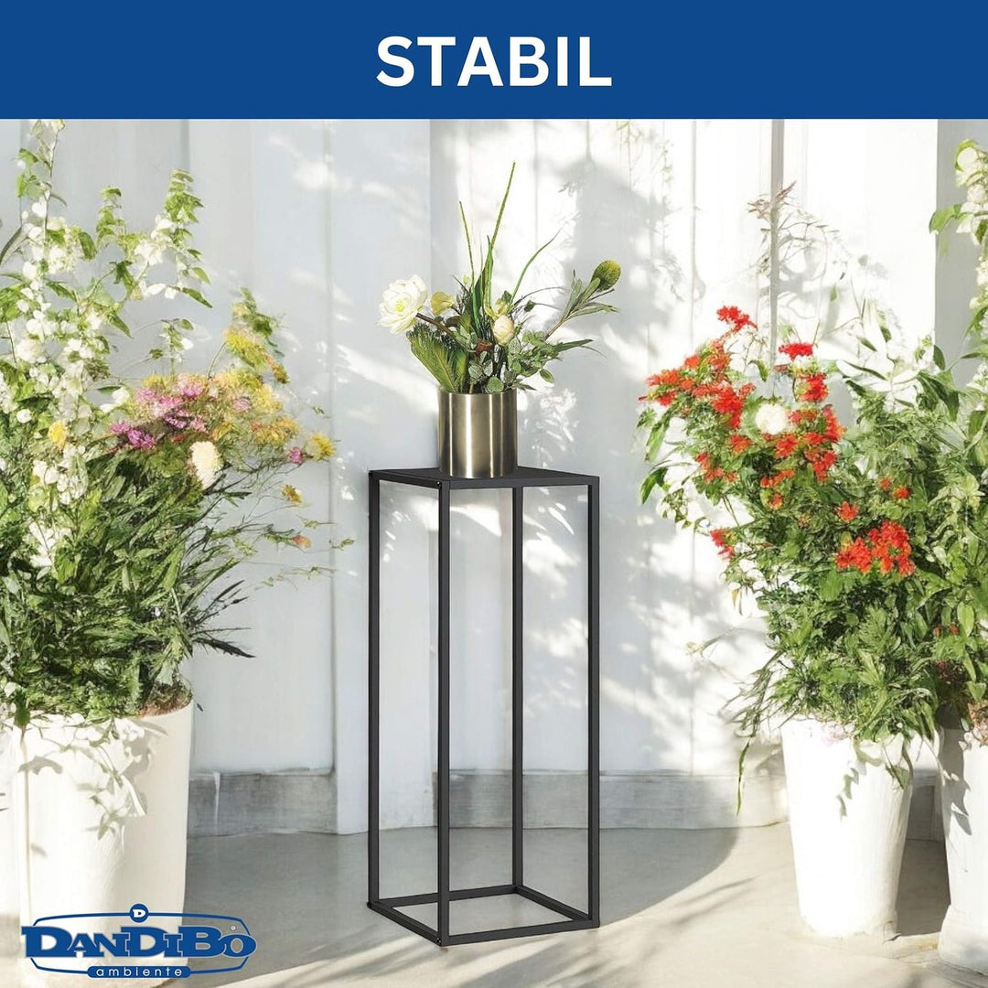 DanDiBo Pflanzenständer Metall Schwarz Eckig 80 cm 96588 Beistelltisch Hoch Blumenhocker Blumenständ
