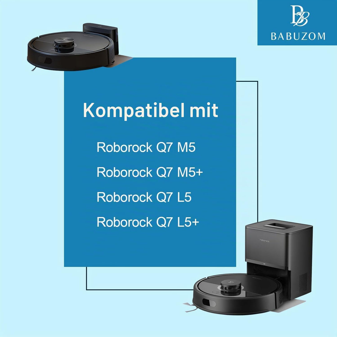 Zubehör für Roborock Q7 M5 / Q7 M5+ / Q7 L5 / Q7 L5+ Staubsauger, 1 Hauptbürste, 4 Hepa-Filter, 4 Wi