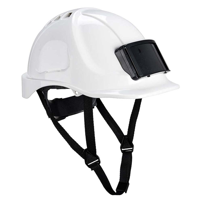 Portwest PB55WHR PB55 Endurance white vented safety helmet with visitor badge holder, Unique 30 x 20