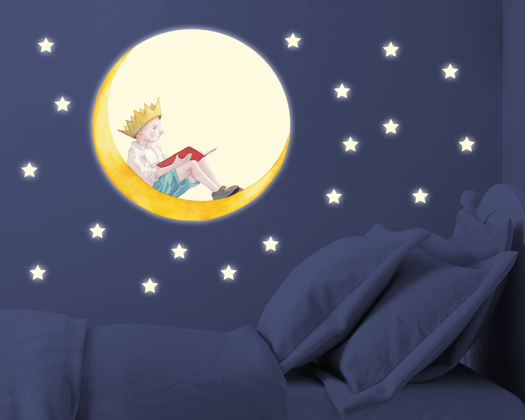 TinyFoxes Leuchtsticker Kleiner König - leuchtet im Dunkeln - fluoreszierende Wanddeko für das Kinde