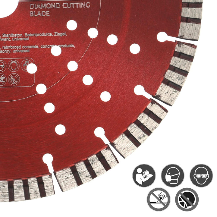 PRODIAMANT Turbo Diamant-Trennscheibe 230mm x 22,23 mm Segmenthöhe 12mm für Beton Naturstein Ziegel