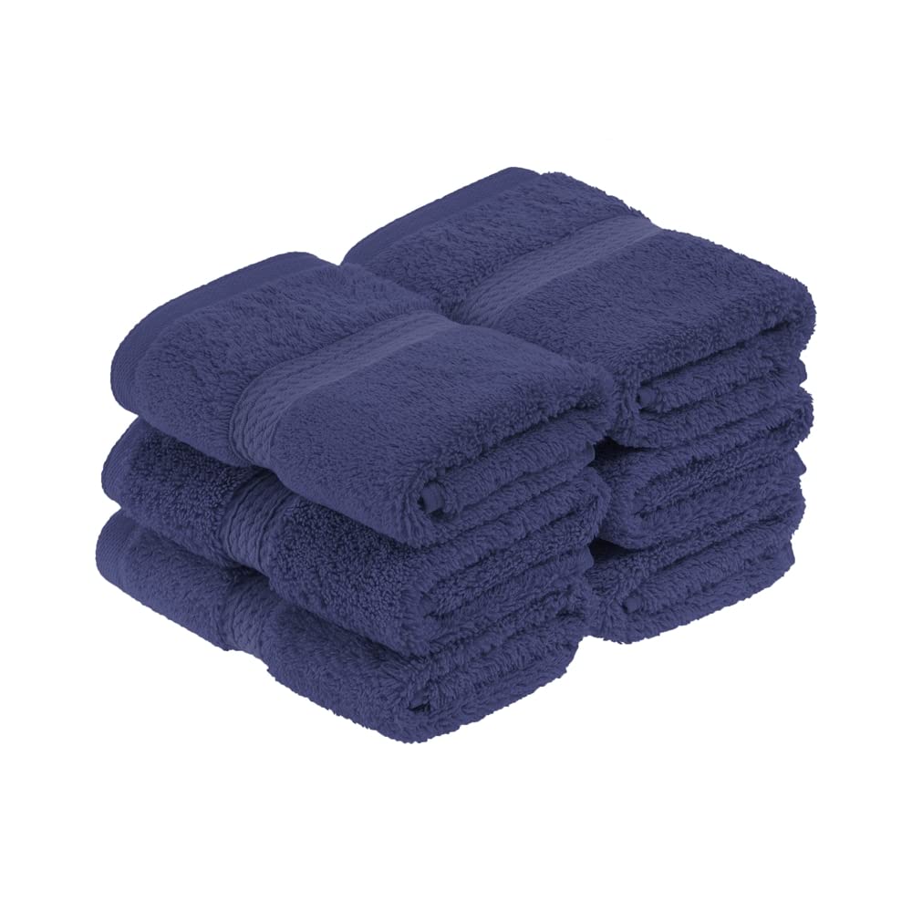 Superior Handtuch-Set aus massiver ägyptischer Baumwolle, 6-teilig Face Towel 6-Pack Marineblau, Fac