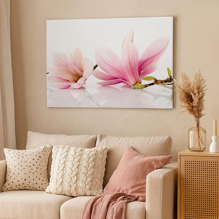 Bilder auf Leinwand 100x70cm Leinwandbild Magnolie blume natur pflanze Gross Wanddeko Bild Schlafzim