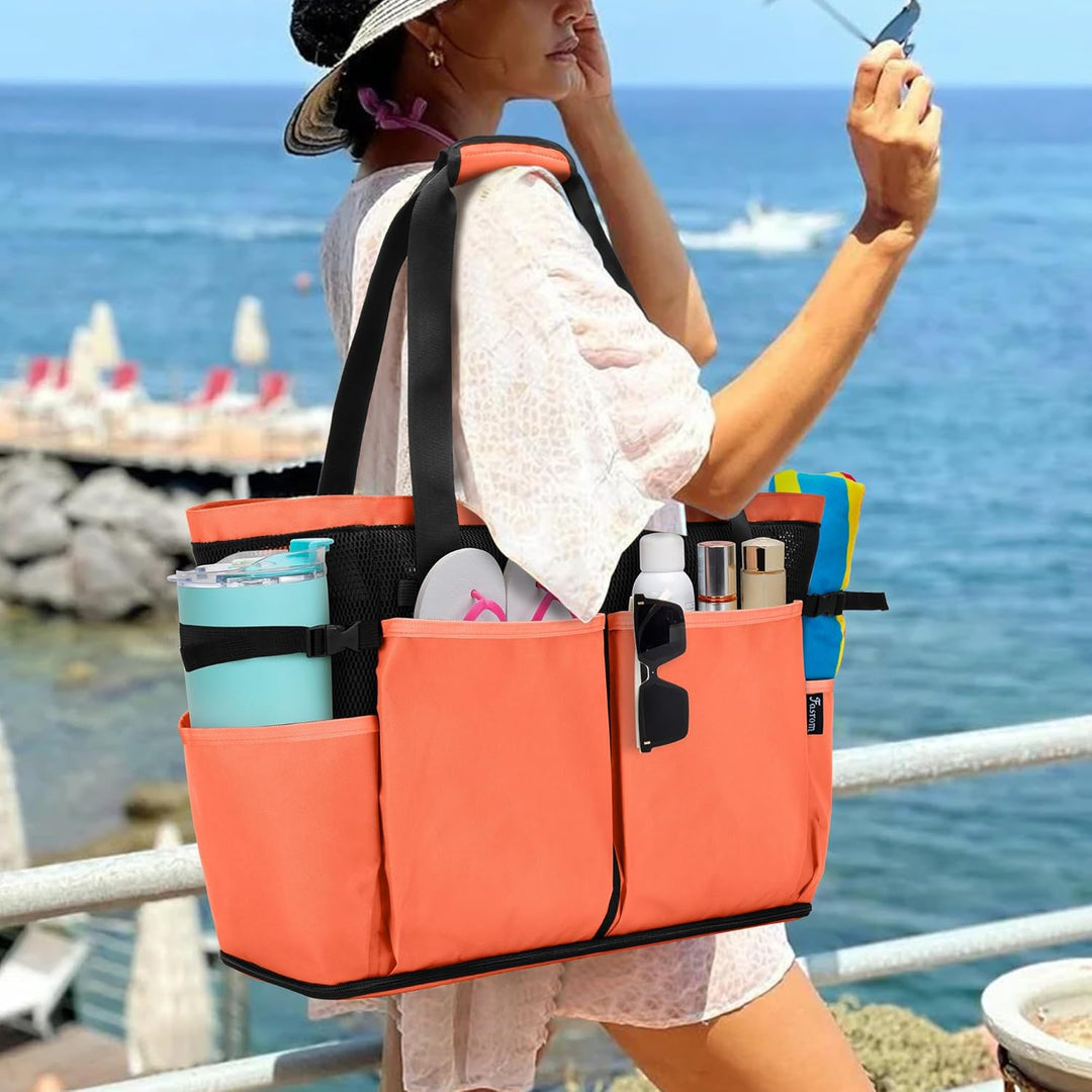 Fasrom Extra Grosse Netz Strandtasche, Übergrosse Strandtasche für Strandausflug (Patent Angemeldet)