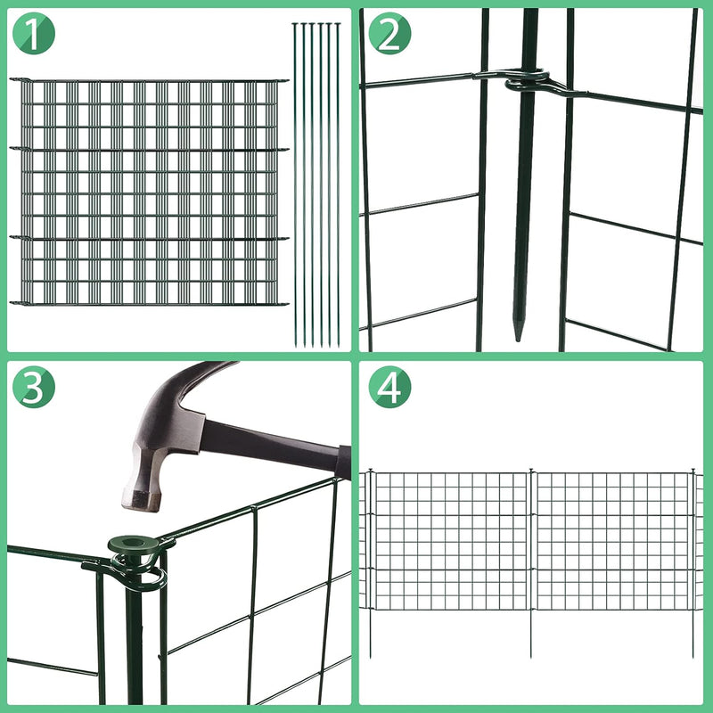 Randaco Teichzaun Gartenzaun 10tlg Set, Gartenzäune Dekorative mit 22 Zaunelemente-10 Zaunelemente u