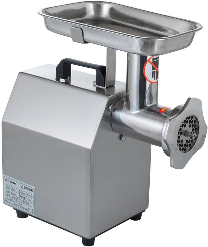 GastroHero Fleischwolf 220 kg/h Edelstahl 1100 W Profi Fleischwolf elektrisch Hackfleischwölfe Gastr