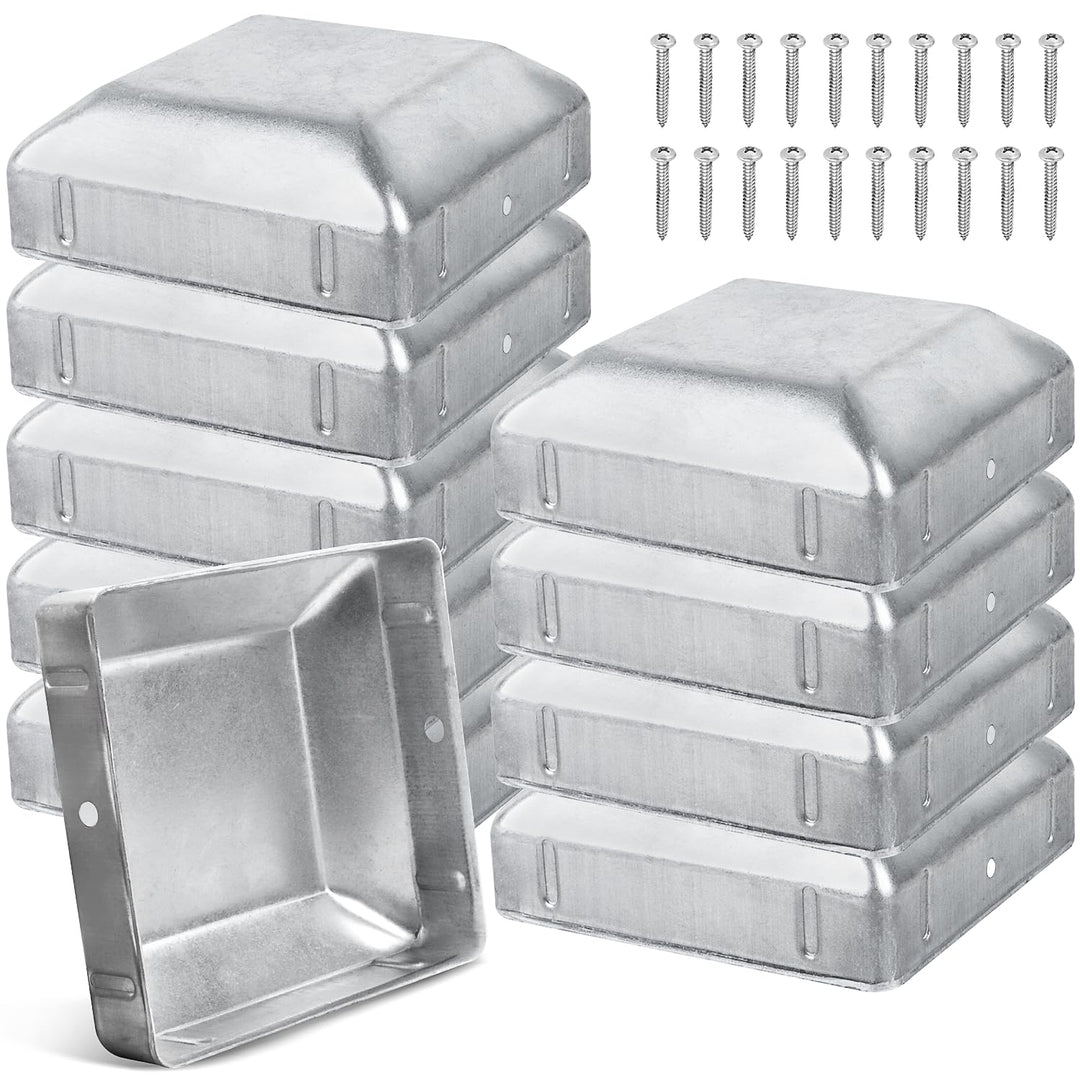 Pfostenkappen Pfostenkappe 9x9cm Stahl Verzinkt Flache Form Zaunpfosten Kappen Pfostenabdeckung für