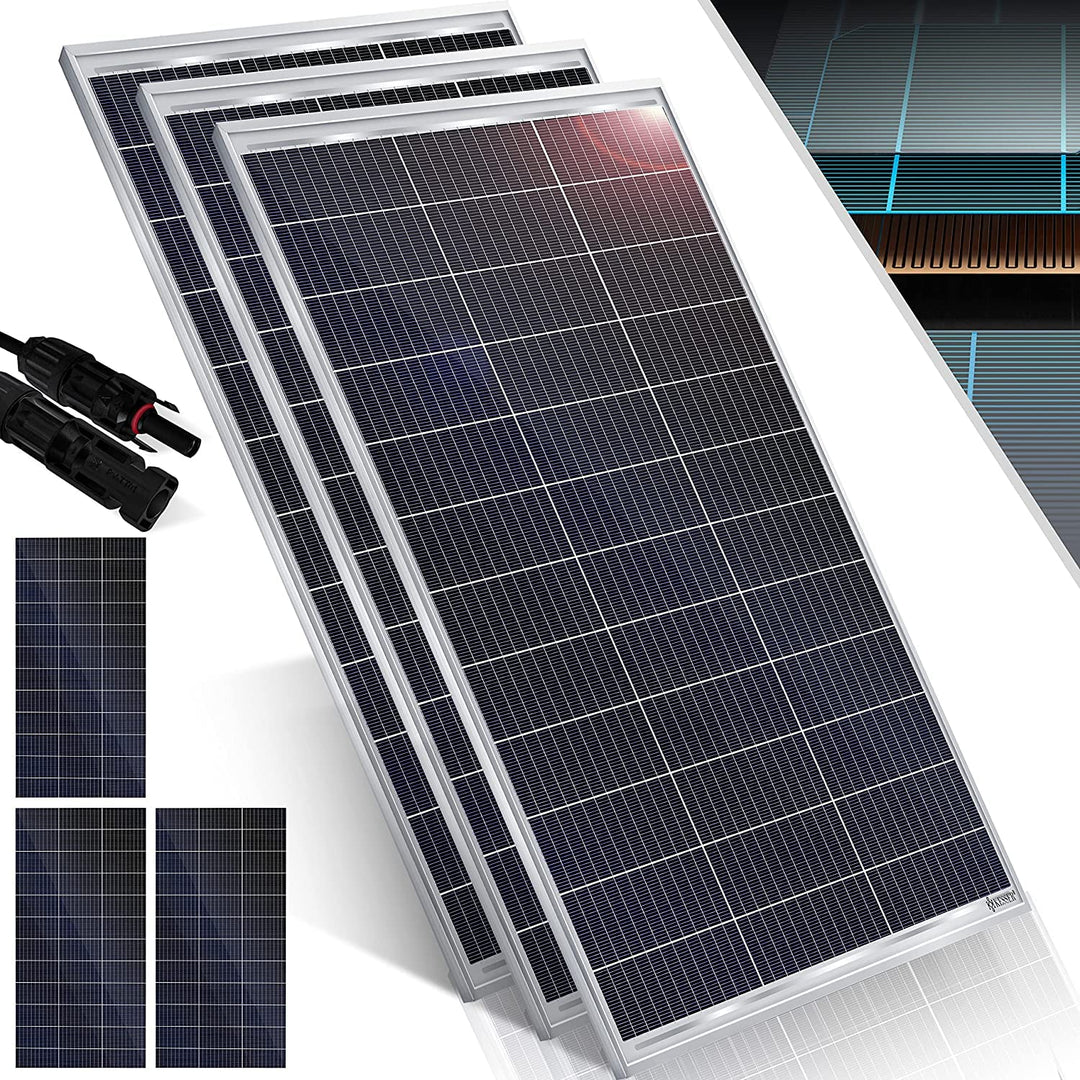 KESSER® Solarpanel 3er Set Monokristallin Solarmodul Solarpanel - 165W 18 V für 12 V Batterien, Phot