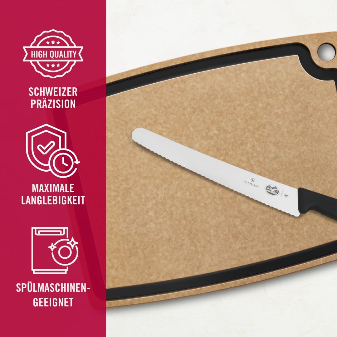 Victorinox Fibrox Konditorsäge mit Wellenschliff, Langes Küchenmesser für Kuchen und Backwaren, 26 c