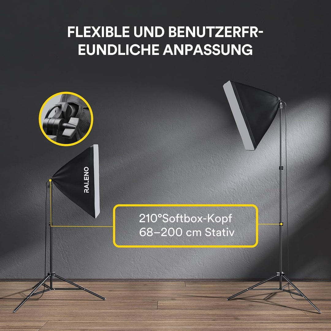 RALENO Softbox Kit, 85W CFL Softbox, daurlicht vdieo licht Fuer YouTube/INS Photografieren PS30, PS3
