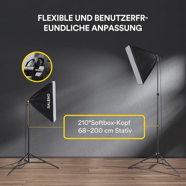 RALENO Softbox Kit, 85W CFL Softbox, daurlicht vdieo licht Fuer YouTube/INS Photografieren PS30, PS3