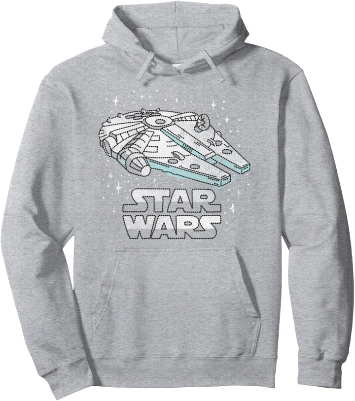 Star Wars Logo Millennium Falcon Stitched Space B1 Pullover Hoodie