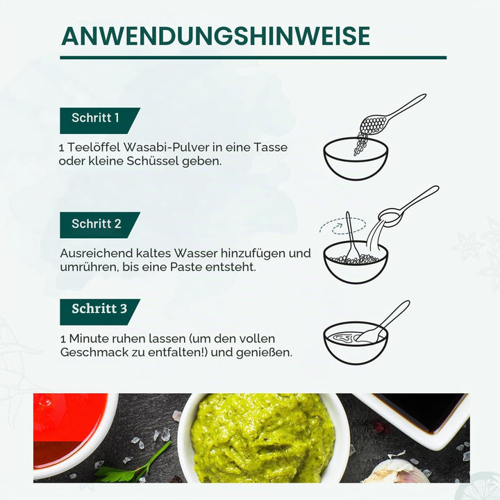 Soeos Premium Wasabi Pulver 227 g mit echtem Wasabi Grade AAA Pulver Wasabi Pulver für Sushi Sushi P