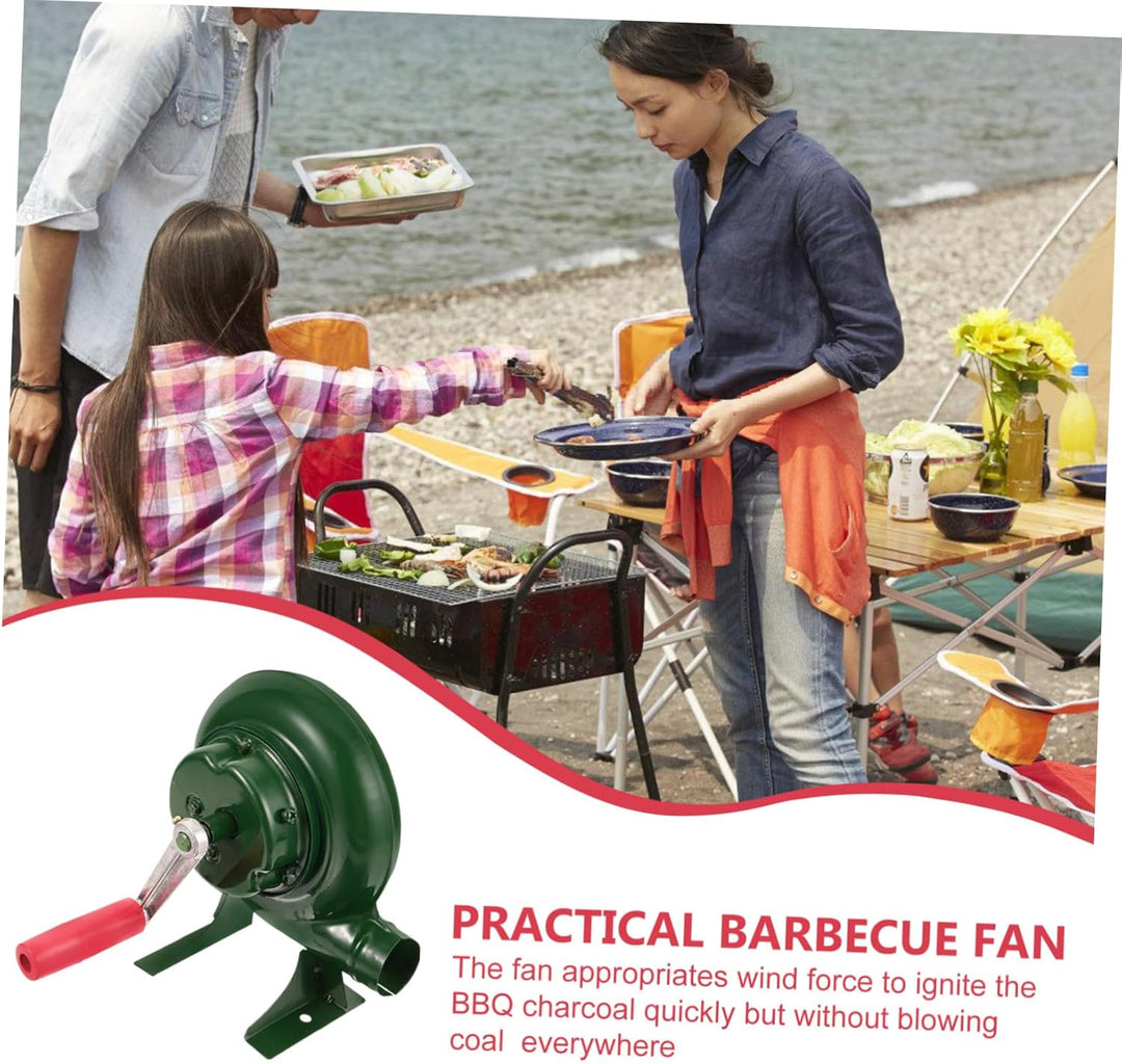 BESPORTBLE 80w Handgebläse Für Grill Manuelles Luftbläser Mit Kurbel Tragbares Kamingebläse Aus Eise