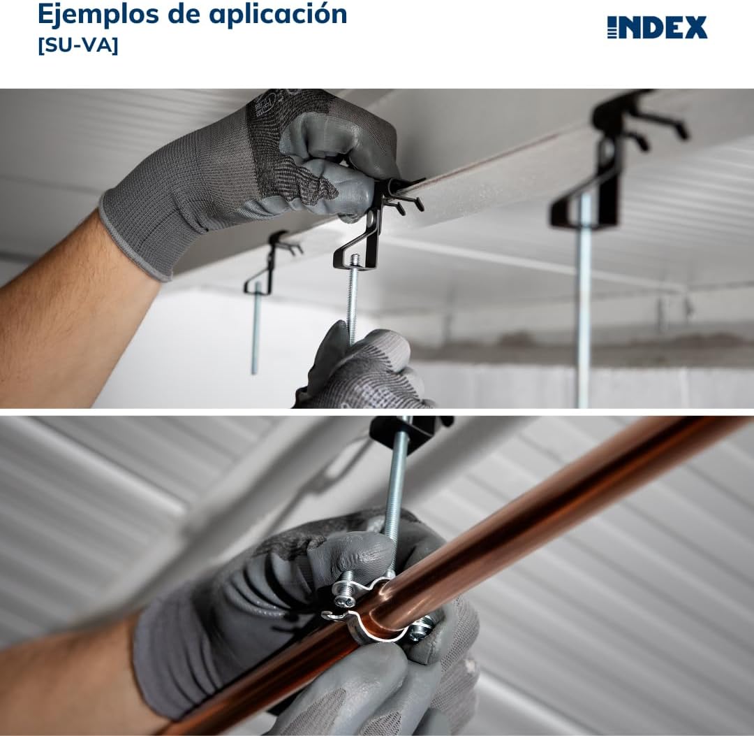 Index suva0602 – Clip Horizontal Gewindestange M6 Für Holzbalken Dick 1.5 – 4 mm