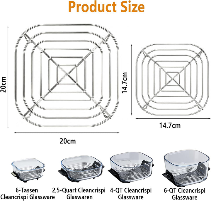 2er-Pack Ersatz Airfryer Grillrost Edelstahl, Kompatibel mit Ninja Crispi Pro Air Fryer FN101, für N