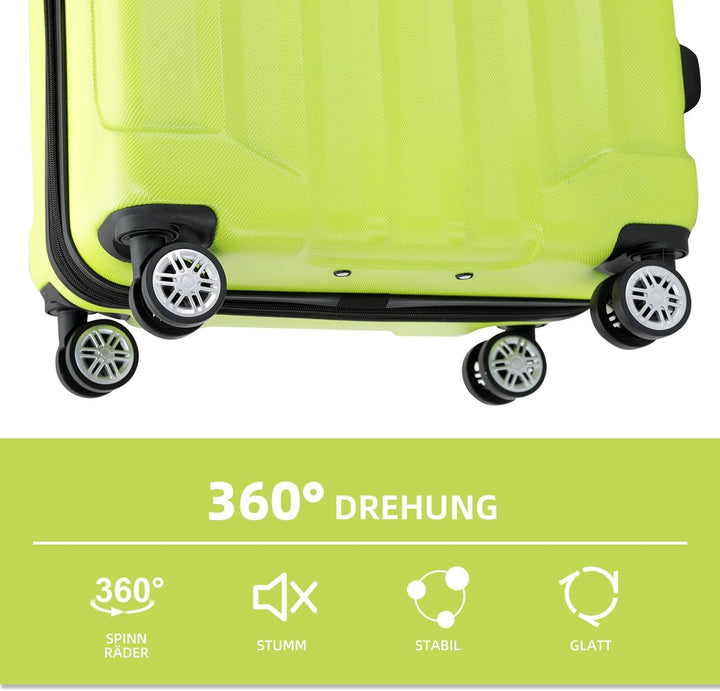BEIBYE Reisekoffer Set 2080 – Trolley Koffer XL L M – TSA-Schloss, Zwillingsrollen, Hartschale, Hand