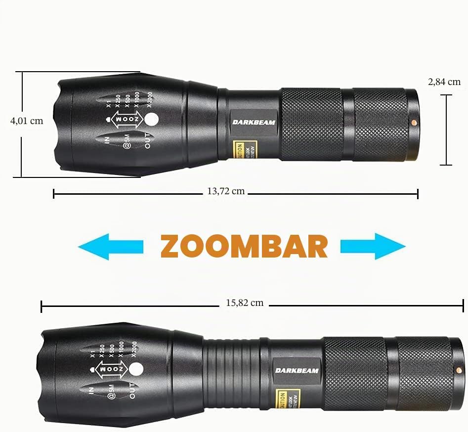 DARKBEAM Taschenlampe Doppeltes UV Licht 365nm &amp; 395nm Wiederaufladbare, Woodsche Lampe Schwarzlicht