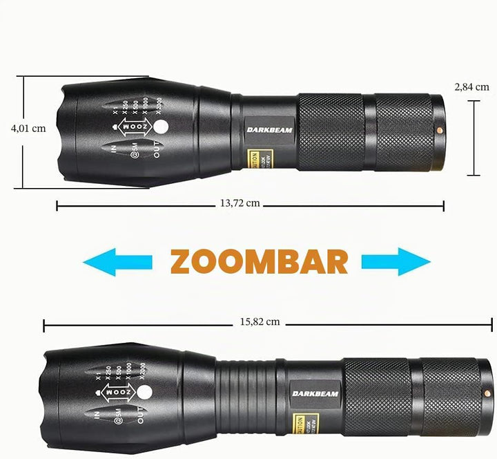 DARKBEAM Taschenlampe Doppeltes UV Licht 365nm &amp; 395nm Wiederaufladbare, Woodsche Lampe Schwarzlicht
