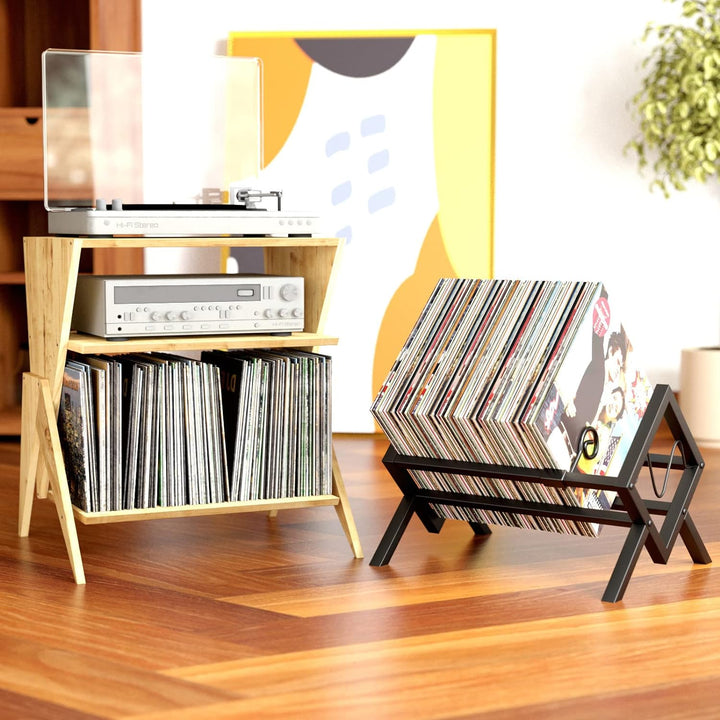 EKNITEY vinyl schallplatten aufbewahrung für 80–100 LPs metall lp Schallplattenständer einfach zu mo
