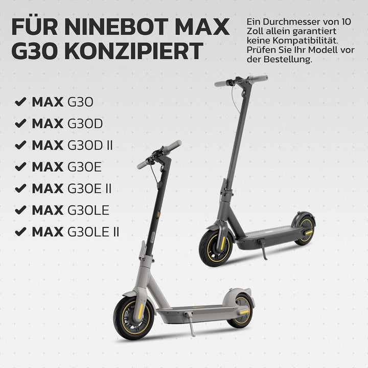 MOOVMOOV Vollgummireifen E-Scooter Reifen 10x2.5 - Kompatibel mit Elektrorollern Ninebot Max G30 - E