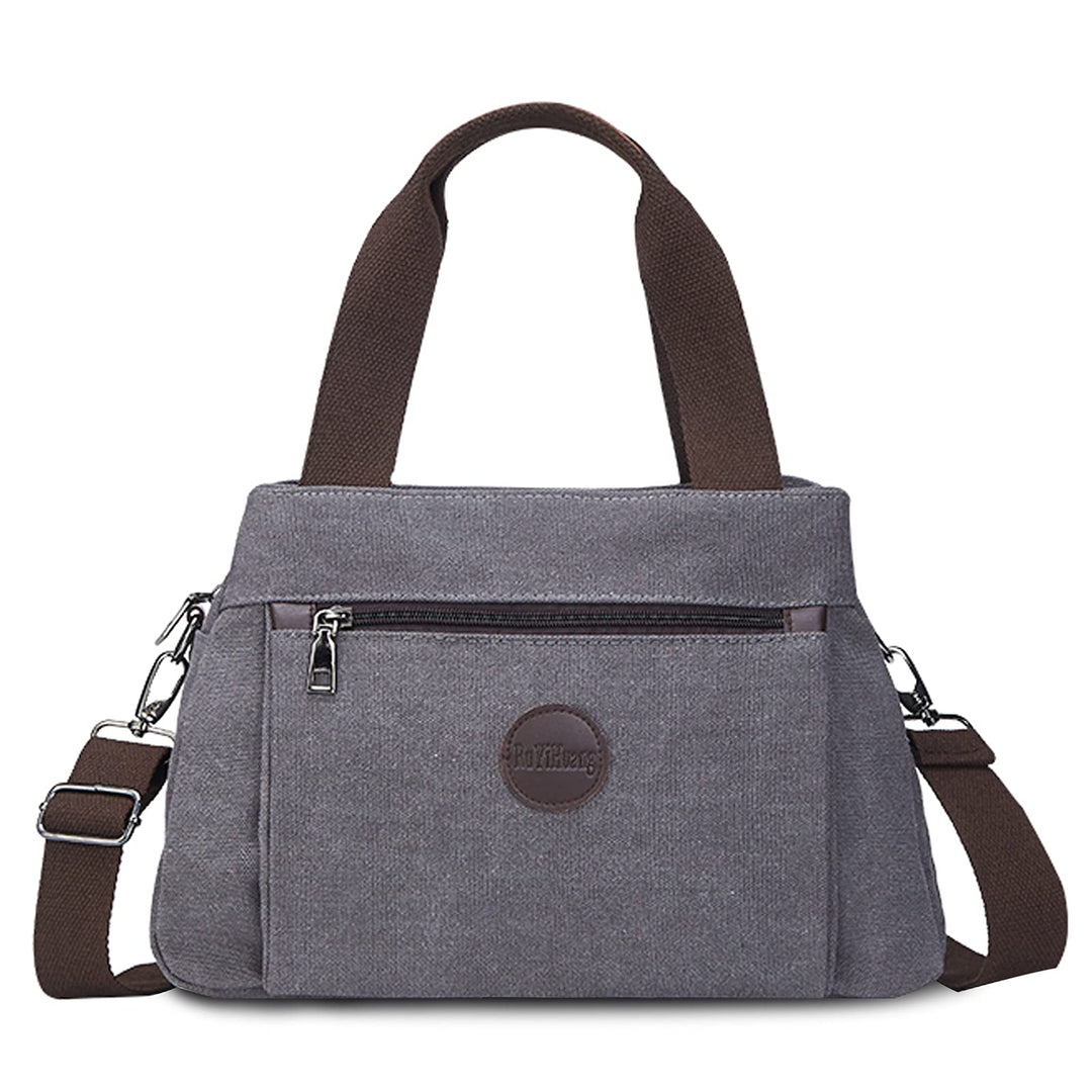 FANDARE Retro Handtaschen Leinwand Schultertasche Damen Umhängetasche Frauen Crossbody Messenger Bag