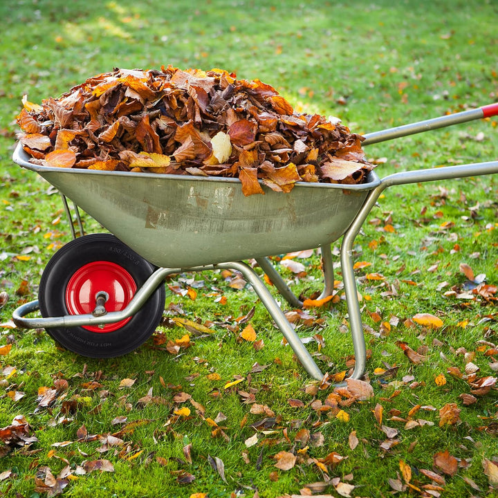 Relaxdays 4 x Schubkarrenrad Vollgummi mit Achse, 4.80 4.00-8 Gummirad, pannensicher, 100kg Tragkraf
