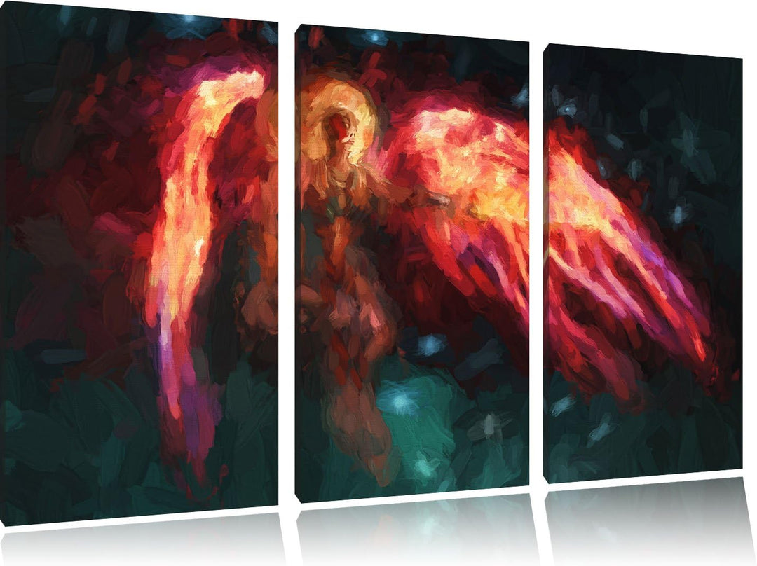 Pixxprint Alien Teufel im Weltraum Kunst als Leinwandbild/Grösse: 3 Teilig (120x80 cm) cm/Wandbild/K