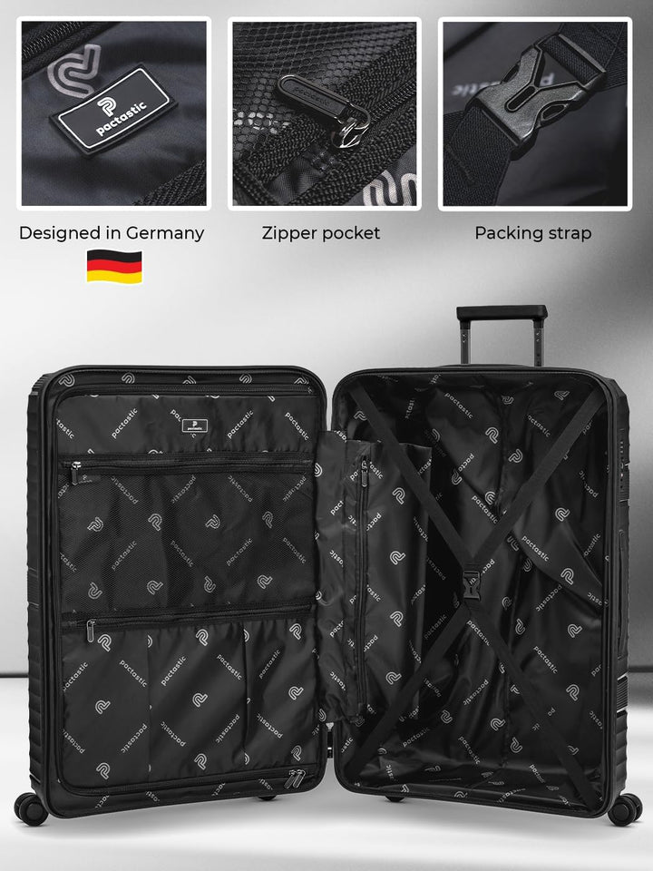 Pactastic Ultra leicht Hartschalen Koffer-Set 3-teilig | Robustes Polypropylen Material | 4 Doppelro