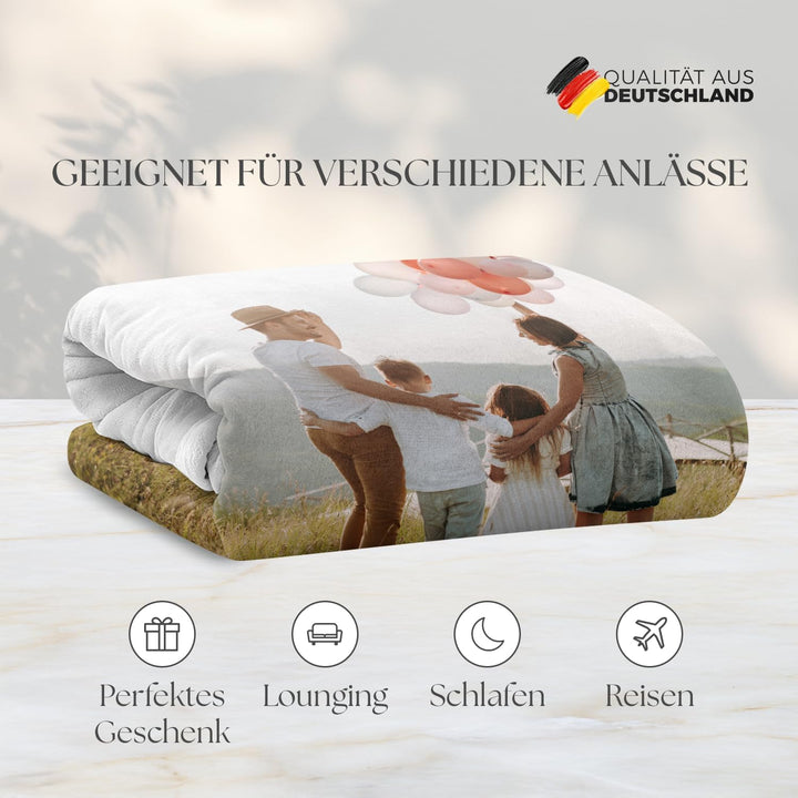 PICANOVA – Personalisierte Decke Mit Foto 150x100cm – Fotodecke – Premiumqualität Fleecedecke 510g/q