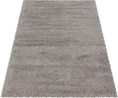 HomebyHome Teppich Wohnzimmer Hochflor Shaggy 50 mm Florhöhe Beige 200 cm Rund - Teppich Schlafzimme