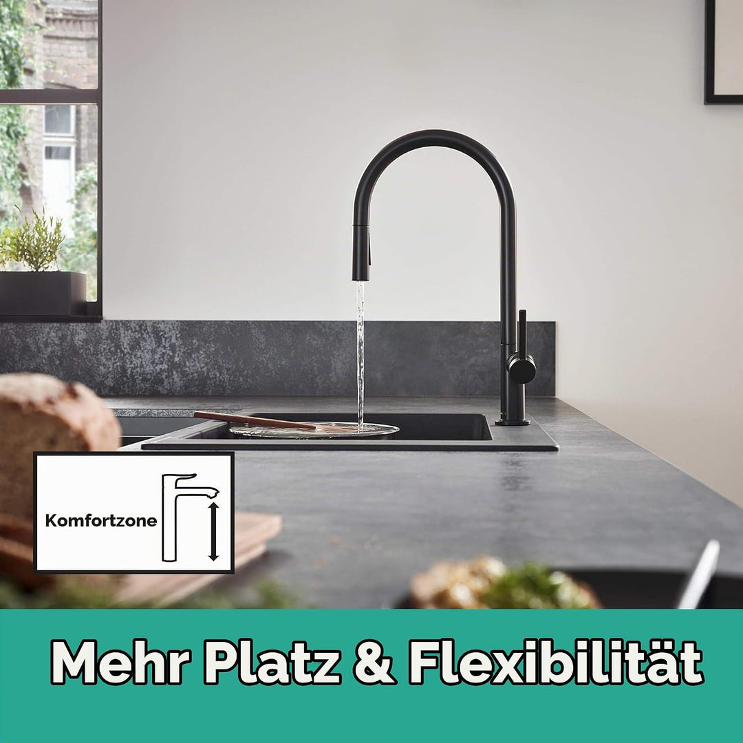 hansgrohe Küchenarmatur Talis M54 (Wasserhahn Küche, 360° schwenkbar, ausziehbare Brause mit 2 Strah