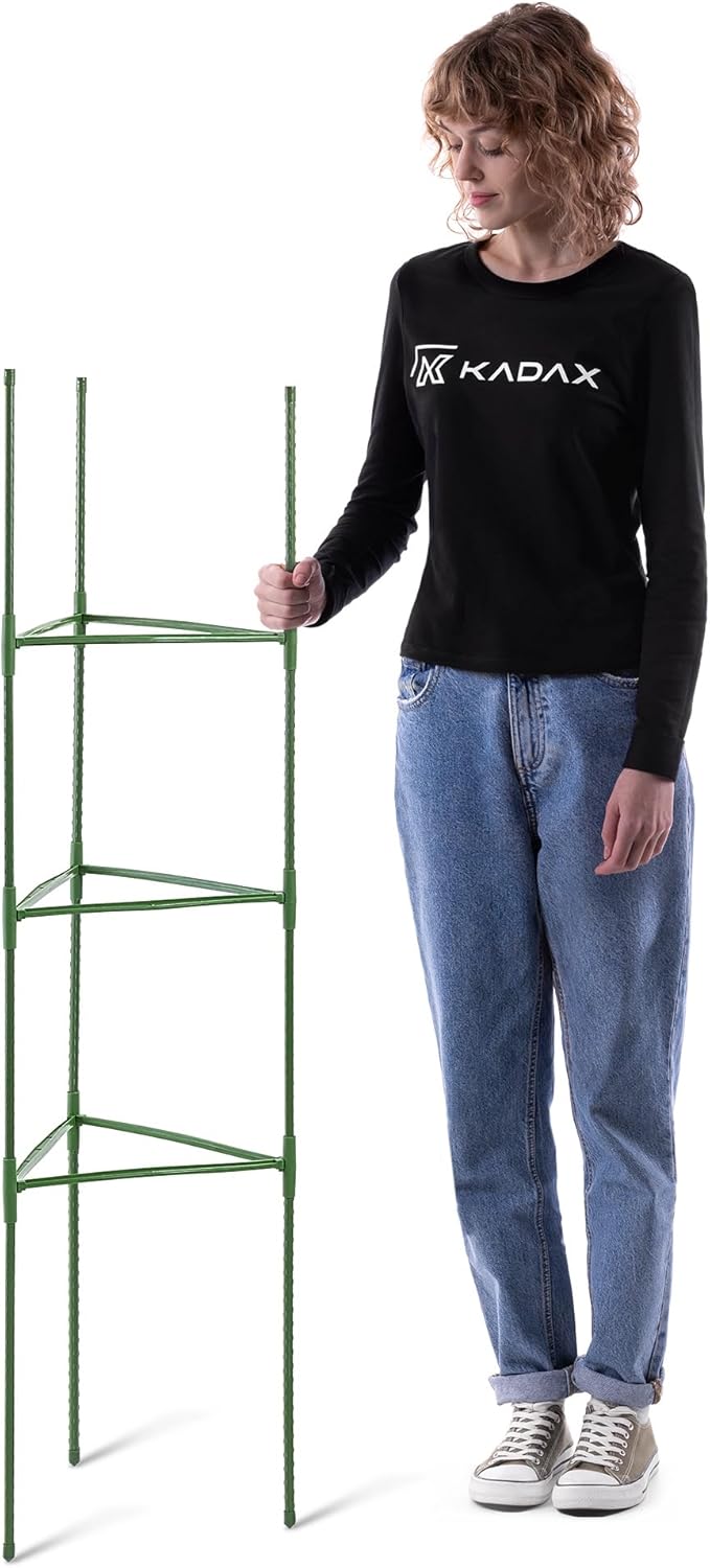 KADAX 6er Set Tomaten Rankhilfe 132 x 30 cm, Tomatenturm mit 50 Pflanzenclips, Tomatenrankhilfen, Pf