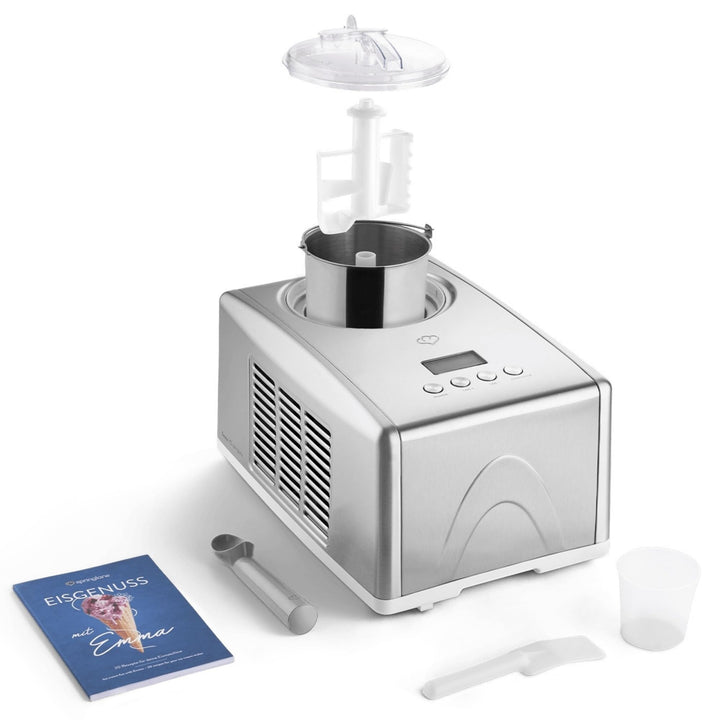 SPRINGLANE Eismaschine Emma 1,5 L mit selbstkühlendem Kompressor 150 W, Eiscrememaschine aus Edelsta