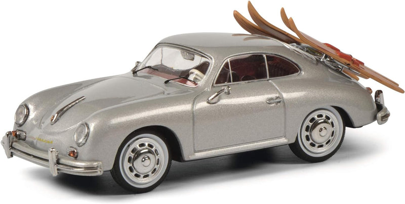 Schuco 450269000 Porsche 356A mit Wasserski, Modellauto, 1:43, Silber, Limitierte Auflage