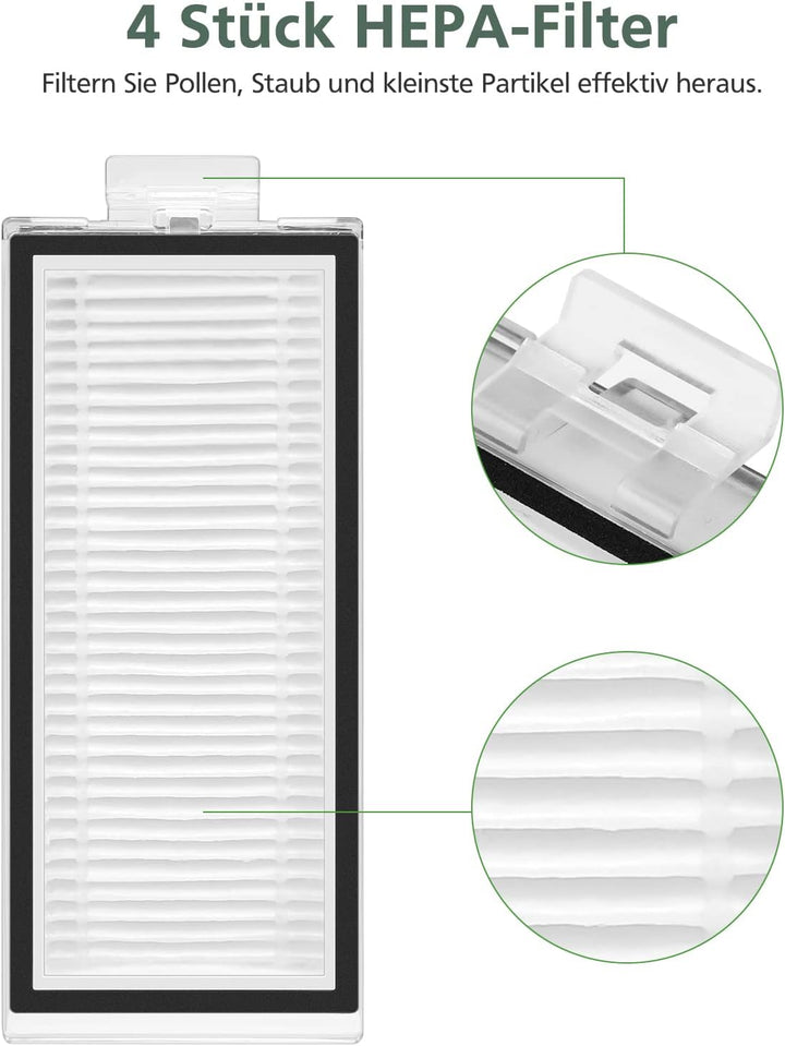 Q7 MAX Ersatzzubehör Kompatibel mit Roborock Q7/ Q7+/Q7 MAX/ Q7 MAX + Staubsauger, 1 Hauptbürste, 4