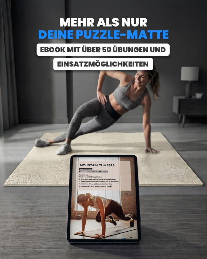 unycos - Bodenschutzmatte Set【12/20/28 Teile】Puzzlematte 30x30 cm, Rutschfeste Schutzmatten per Fitn
