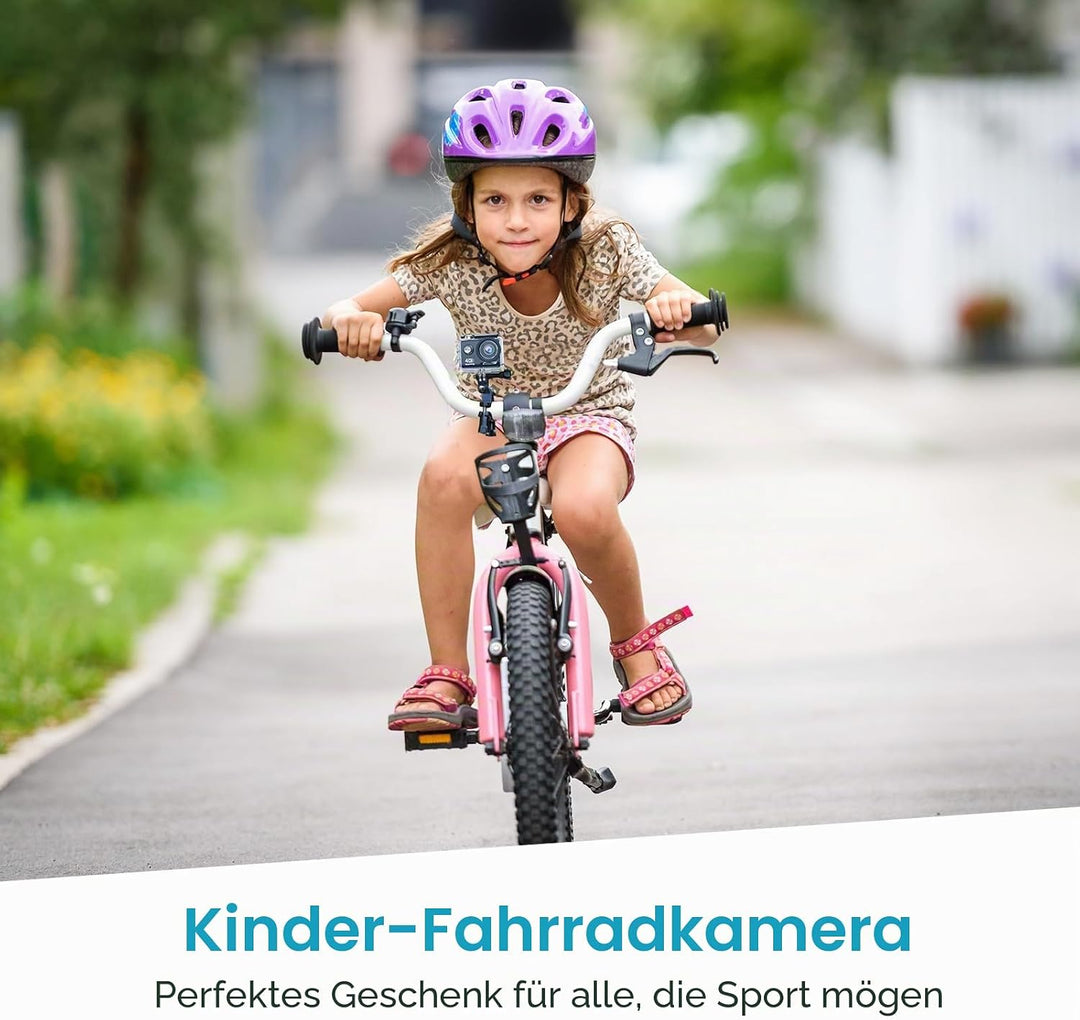 4K Action Cam mit 64G SD Card, 40M Unterwasserkamera WiFi 170° Helmkamera HD 20MP Wasserdicht Action