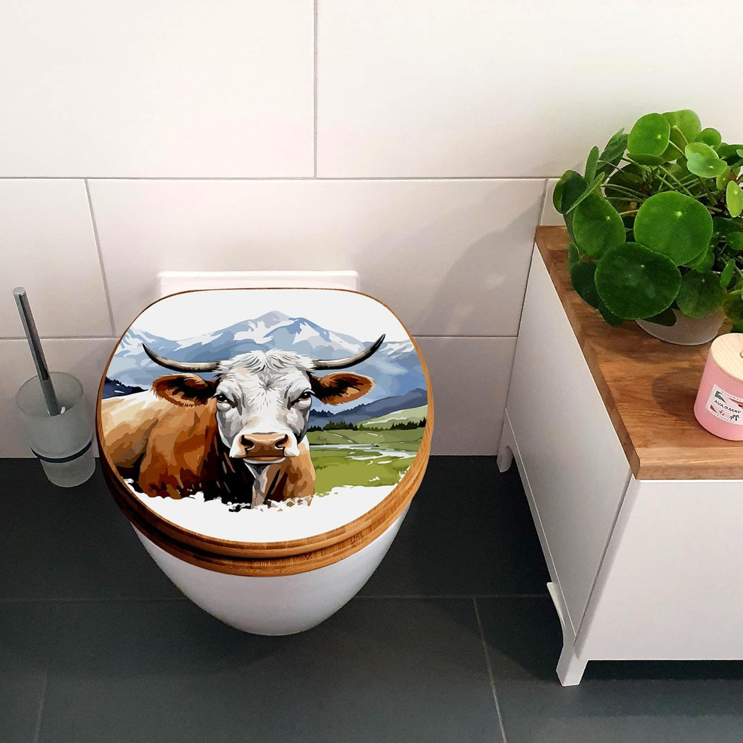 banjado Design WC Sitz Bambus Absenkautomatik 45,8x37,5cm - Toilettendeckel mit Absenkautomatik Holz