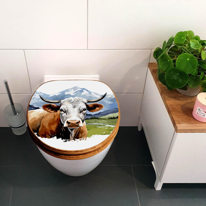 banjado Design WC Sitz Bambus Absenkautomatik 45,8x37,5cm - Toilettendeckel mit Absenkautomatik Holz