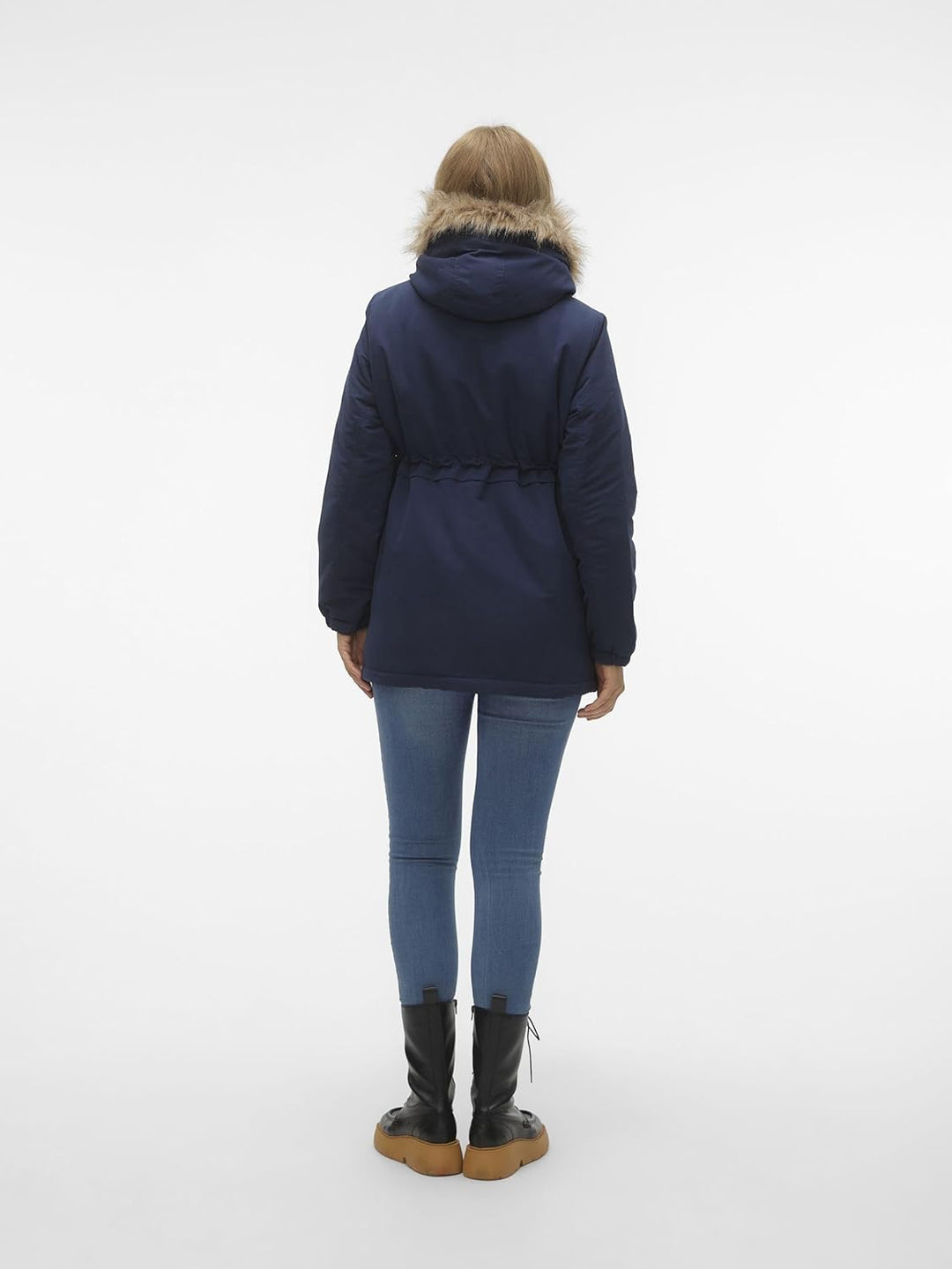Mama Licious Female Langer Parka Umstands-Jacke XS Schwarz, XS Schwarz